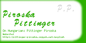 piroska pittinger business card